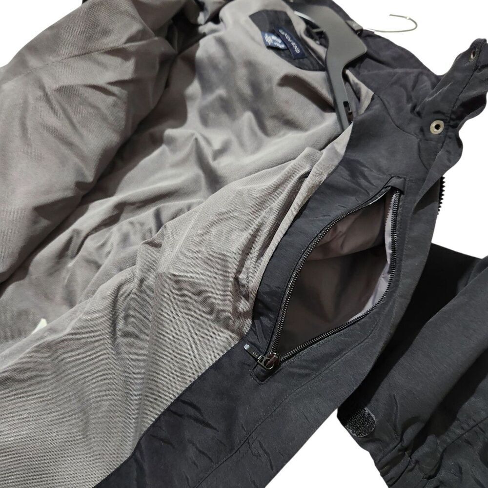 Lands Ends Windbreaker Jacket Size Medium Black Hooded Elastic Waist - Picture 7 of 16